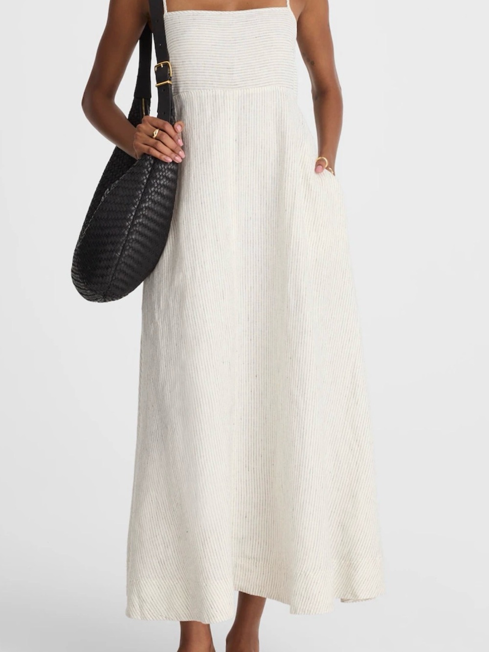 Madewell Cream Strapless Maxi Dress with Pockets